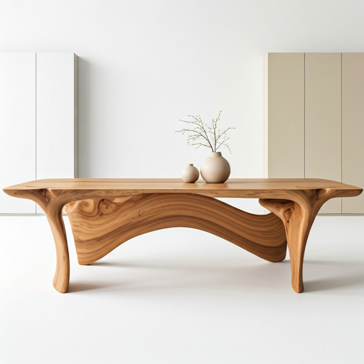 Mesa de jantar em madeira em sala elegante